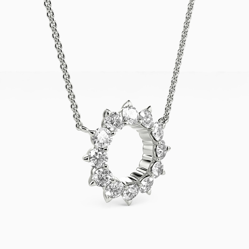 "Halo Of The Grace" Round Cut Necklace