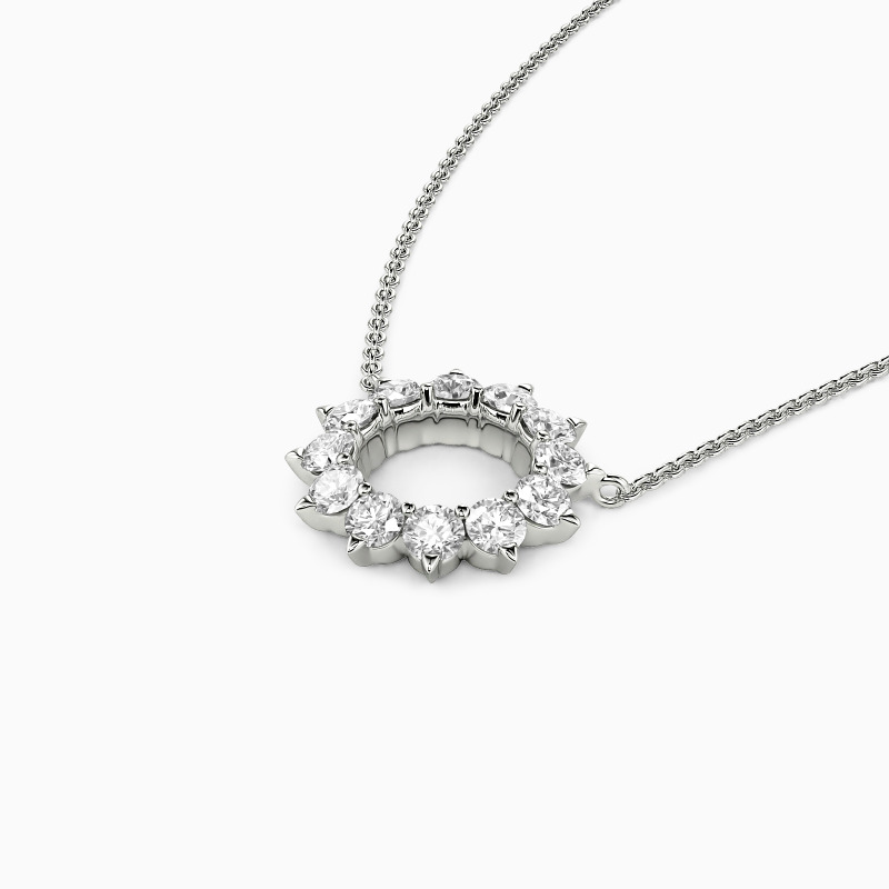 "Halo Of The Grace" Round Cut Necklace