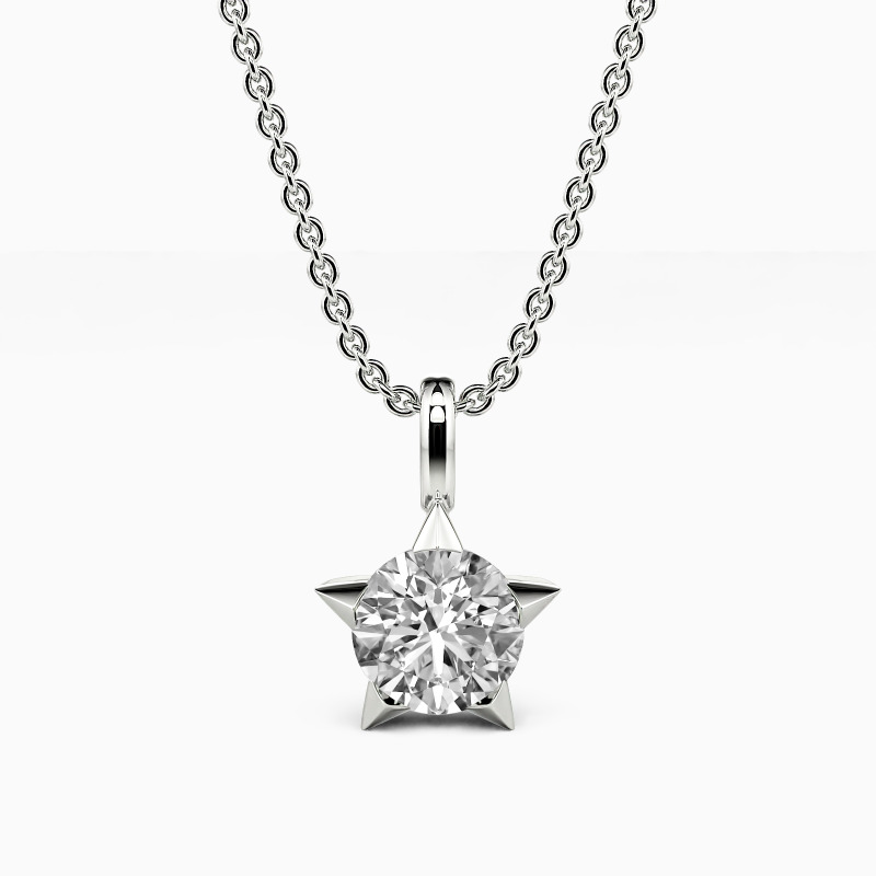 「一緒に歳を重ねて」ラウンドカット 星 ネックレス 45cm 0.6ct