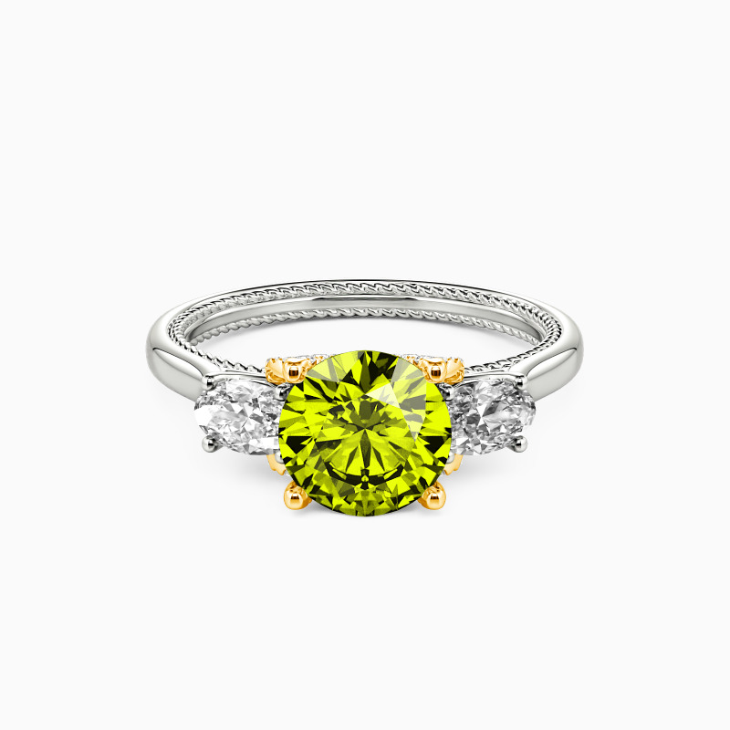 "One I Love"  Round Cut Three Stone Engagement Ring