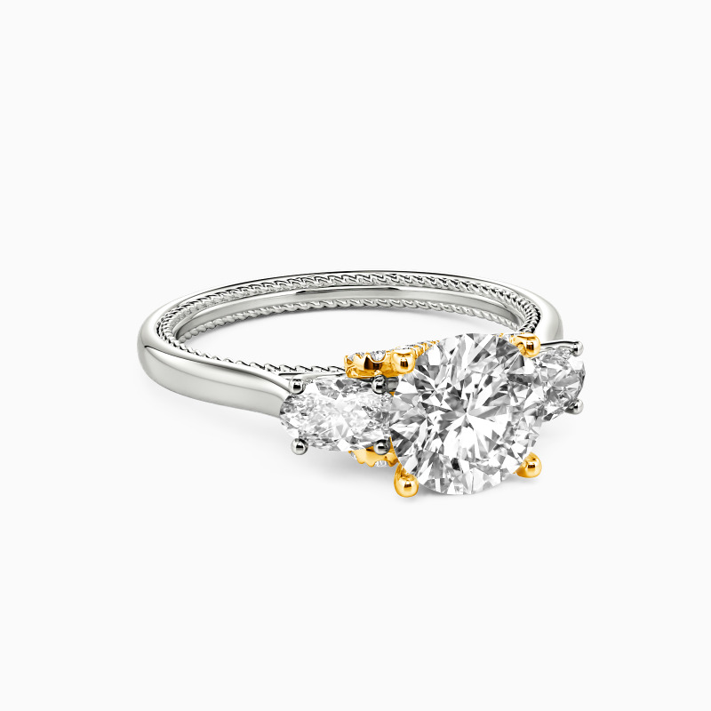 "One I Love"  Round Cut Three Stone Engagement Ring