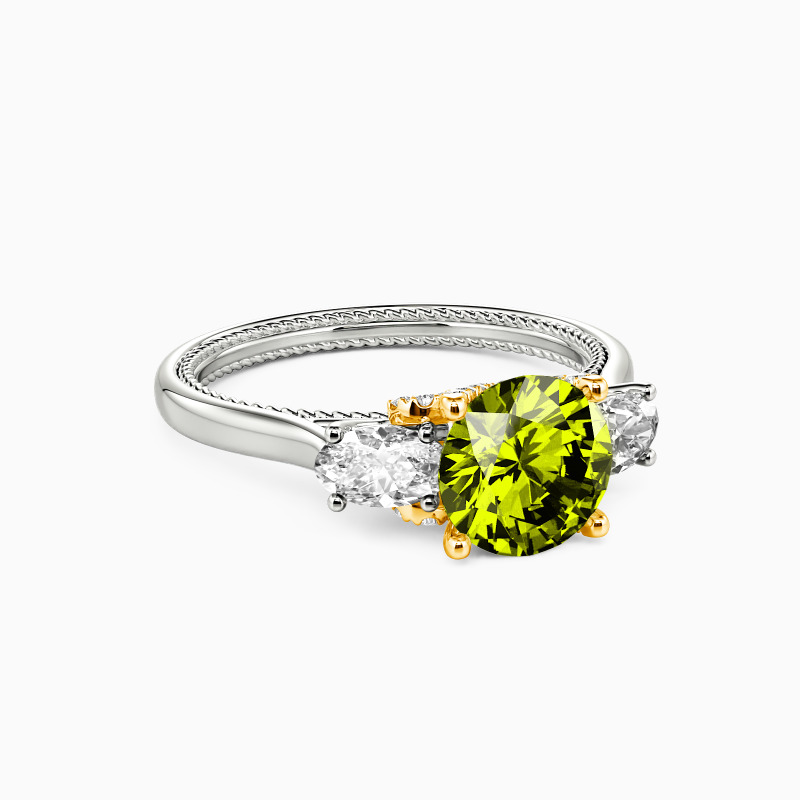 "One I Love"  Round Cut Three Stone Engagement Ring