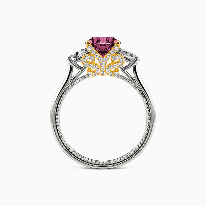 "One I Love"  Round Cut Three Stone Engagement Ring