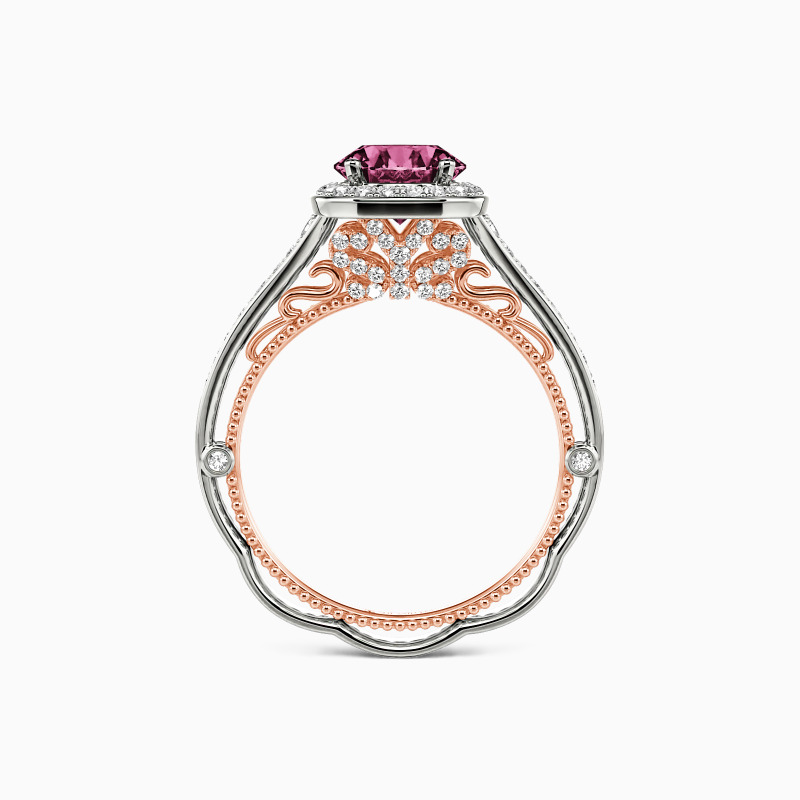 " Love Is You And Me"  Round Cut Halo Engagement Ring