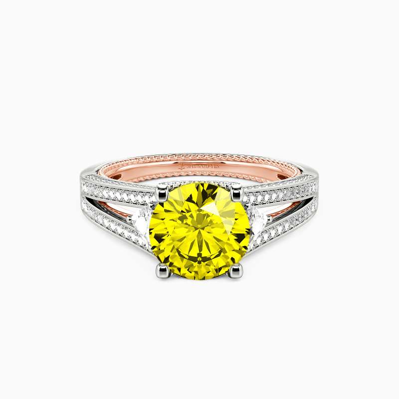 "I Need You" Round Cut Three Stone Engagement Ring