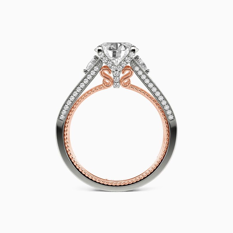 "I Need You" Round Cut Three Stone Engagement Ring