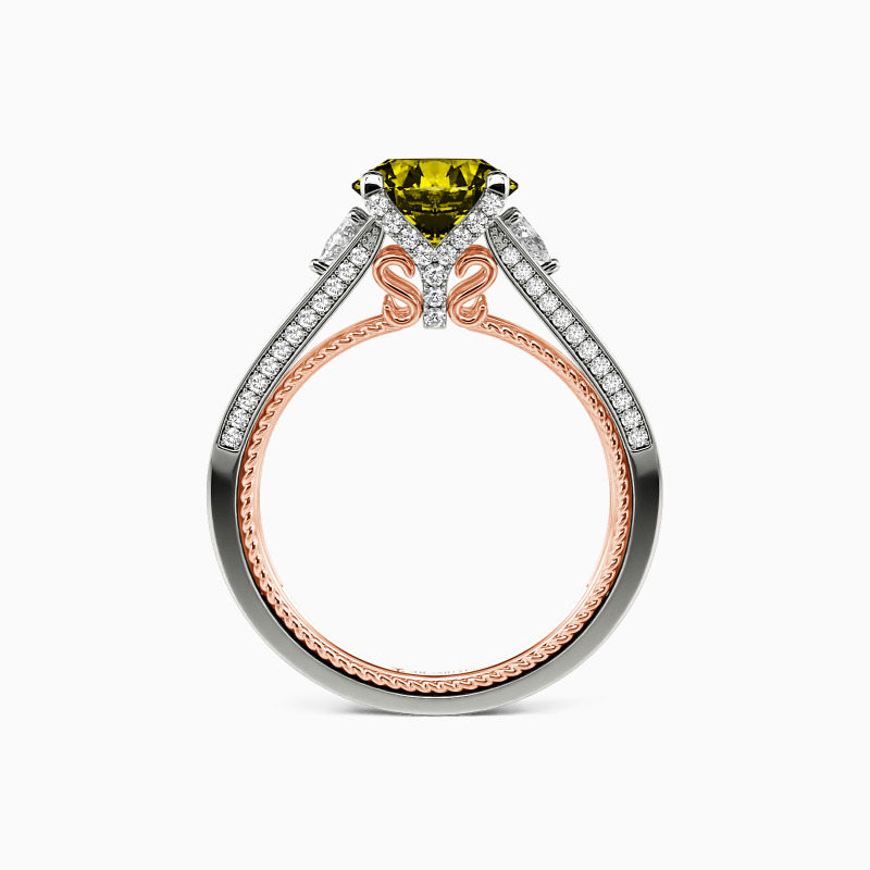"I Need You" Round Cut Three Stone Engagement Ring