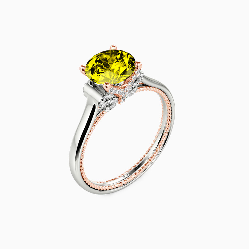"Love Means Forever" Round Cut Solitaire Engagement Ring