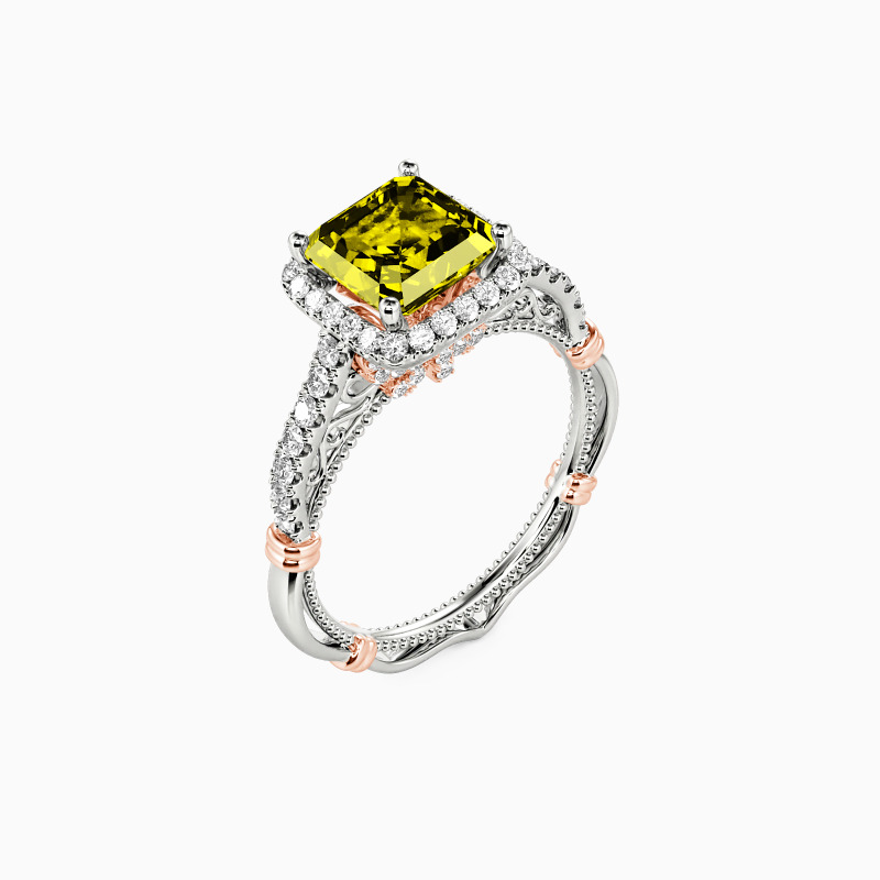 "My Precious"  Asscher Cut Halo Engagement Ring