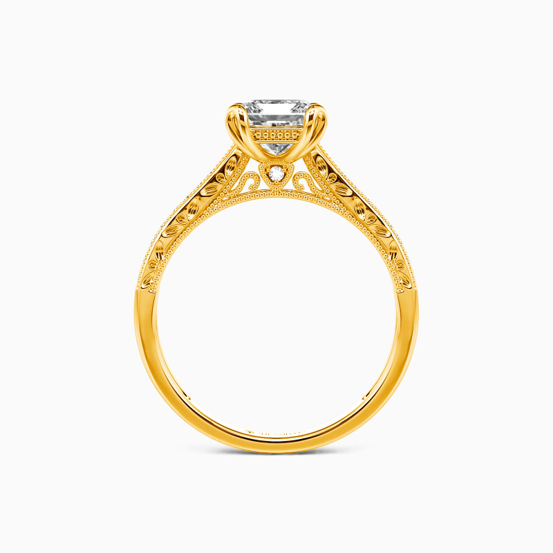 "My Bright Star" Princess Cut Side Stone Engagement Ring