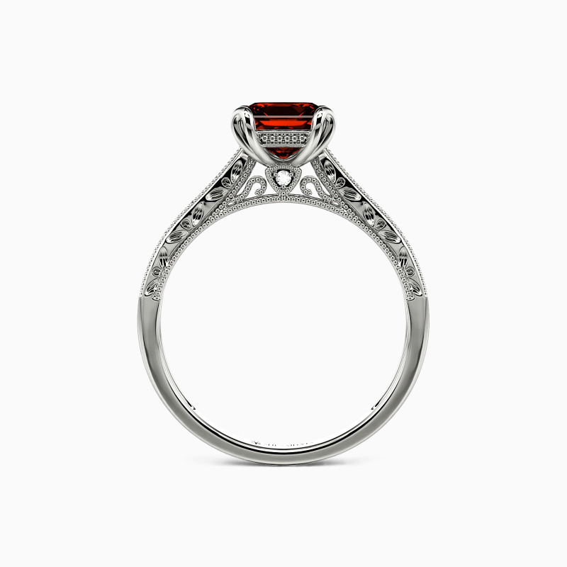 "My Bright Star" Princess Cut Side Stone Engagement Ring
