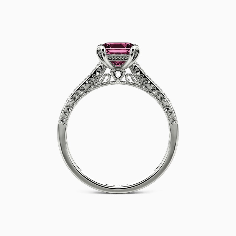 "My Bright Star" Princess Cut Side Stone Engagement Ring