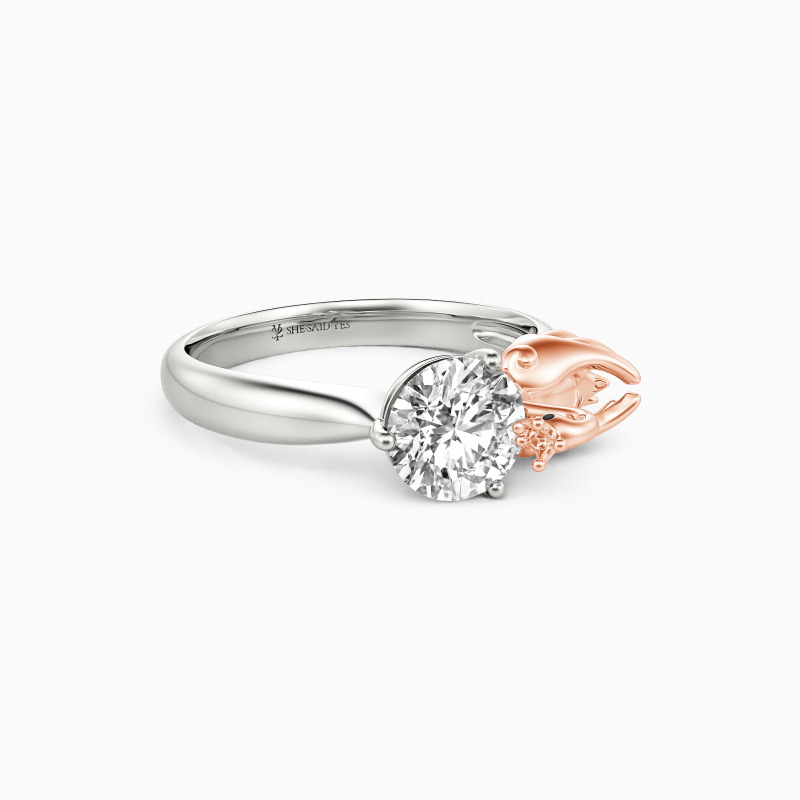 "Gentle Kiss" Round Cut Solitaire Engagement Ring