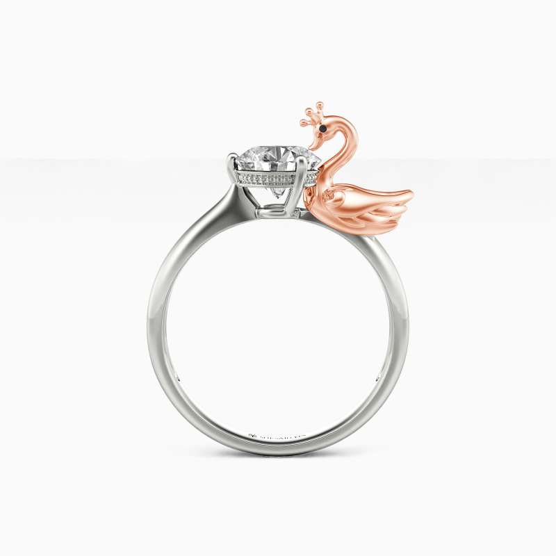 "Gentle Kiss" Round Cut Solitaire Engagement Ring