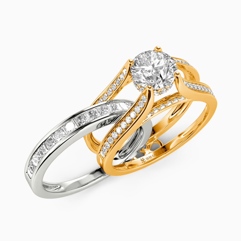 "Fighting for Love" Round Cut Bridal Set