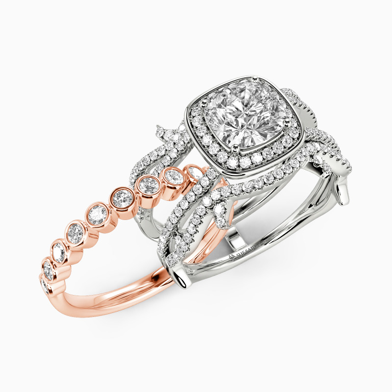"Miss You Much" Cushion Cut Bridal Set