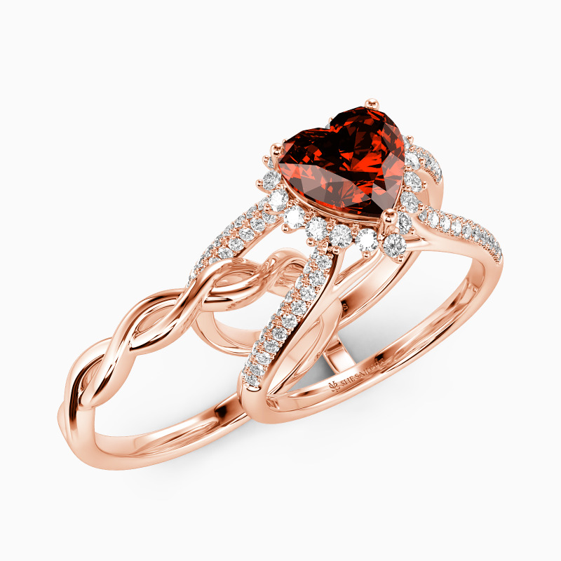 "Magical Love" Heart Cut Bridal Set