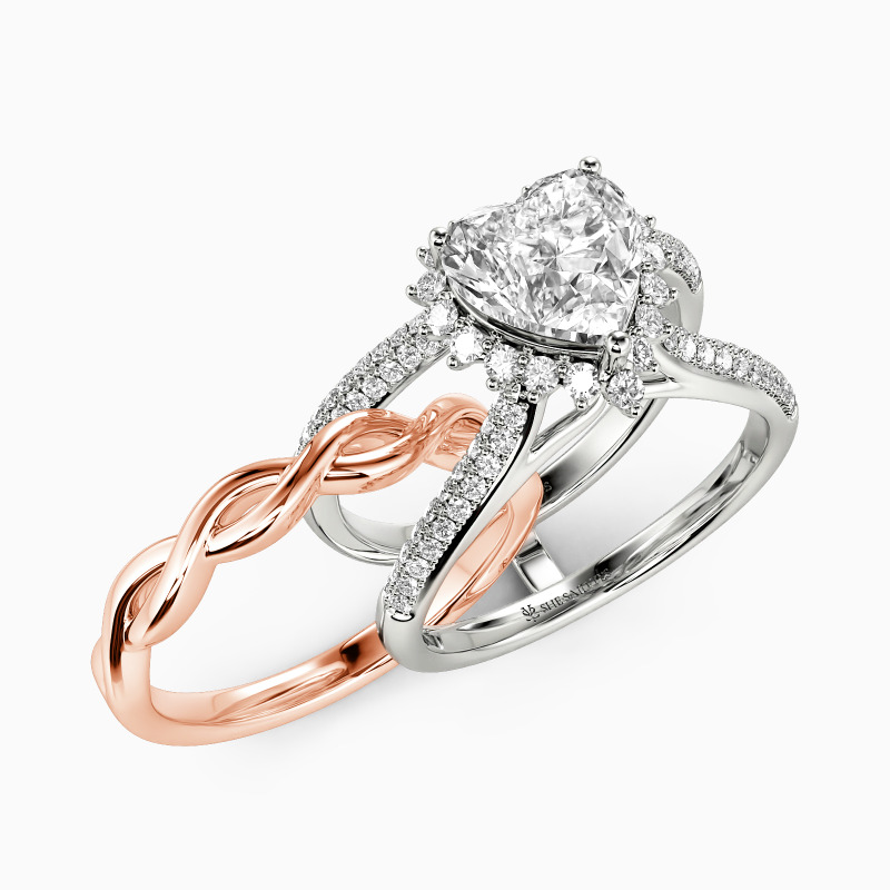 "Magical Love" Heart Cut Bridal Set