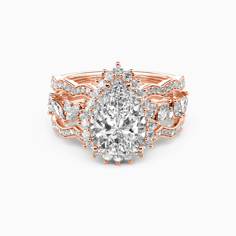 "Call Of The Ocean" Pear Cut Bridal Set