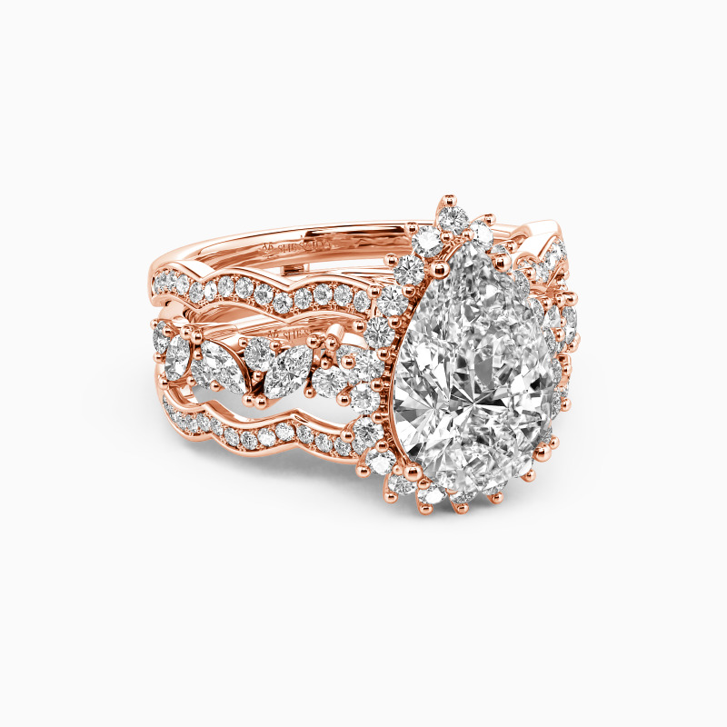 "Call Of The Ocean" Pear Cut Bridal Set