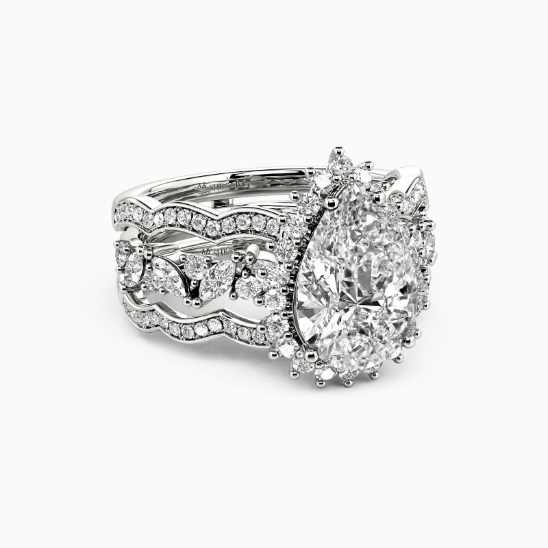"Call Of The Ocean" Pear Cut Bridal Set