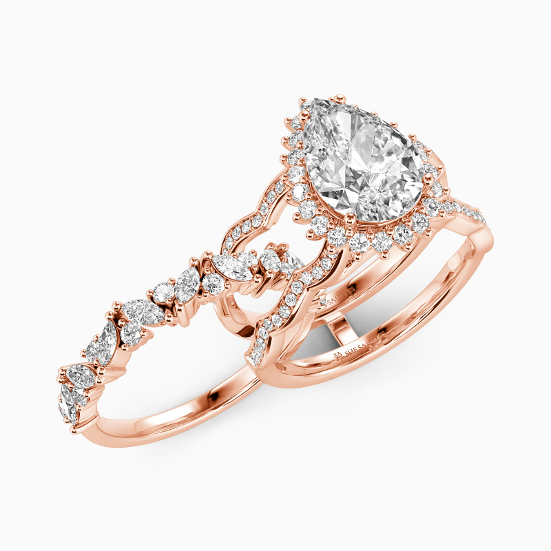 "Call Of The Ocean" Pear Cut Bridal Set