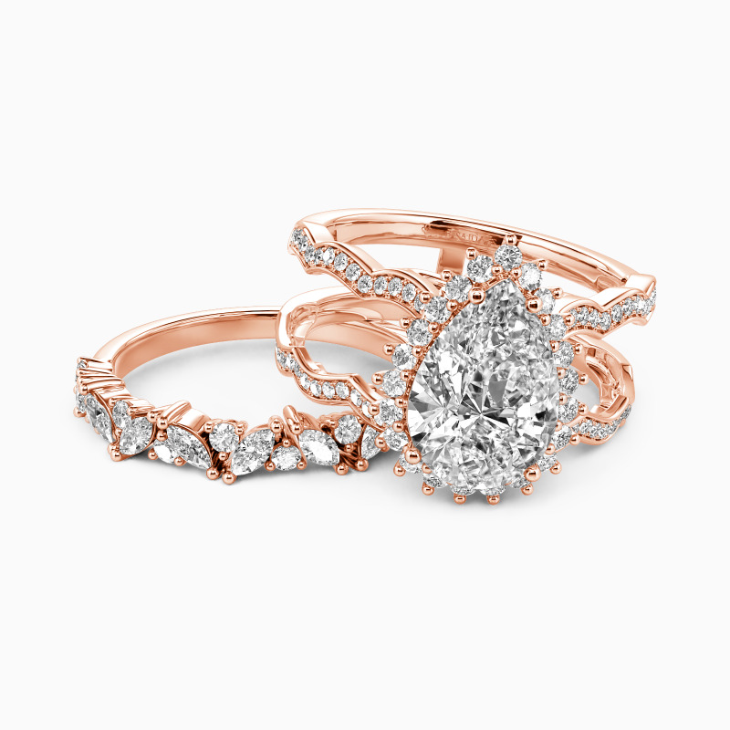 "Call Of The Ocean" Pear Cut Bridal Set