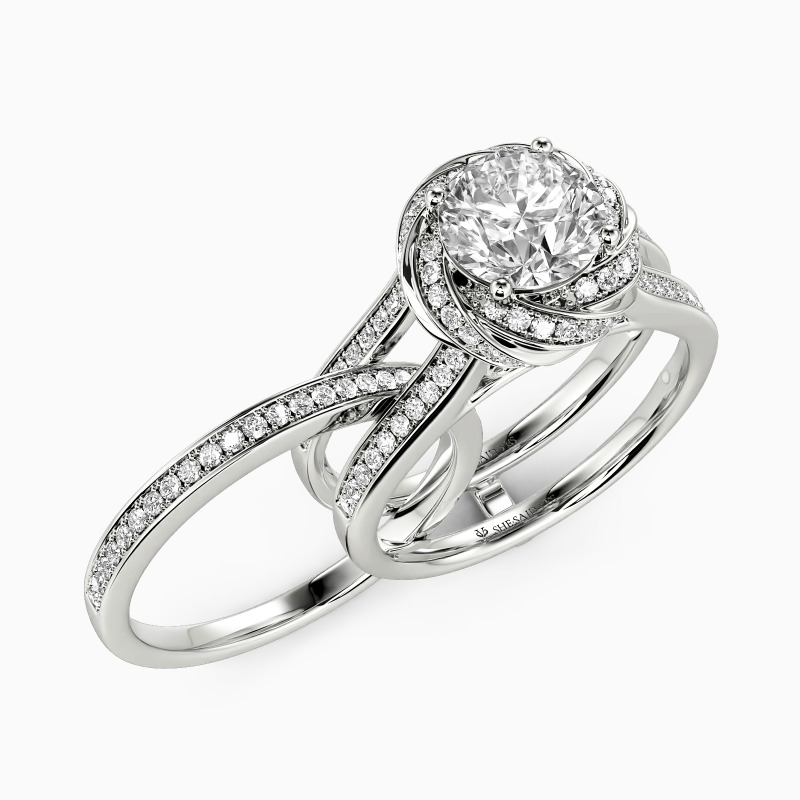 "The Blooming Rose" Round Cut Bridal Set