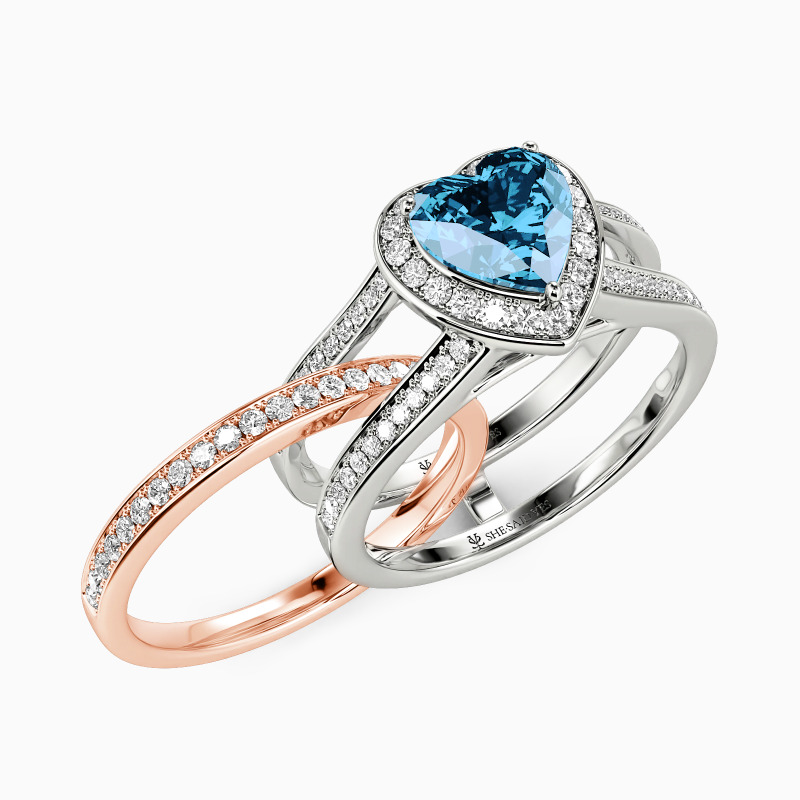 "The Adorable" Heart Cut Bridal Set