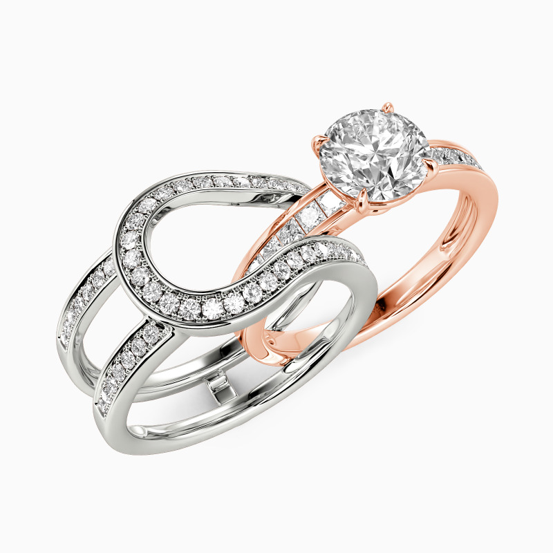 "Everlasting Embrace" Round Cut Bridal Set