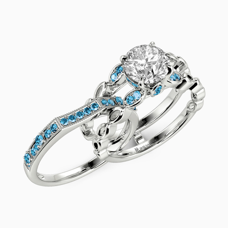 "Cherished Moments" Round Cut Bridal Set