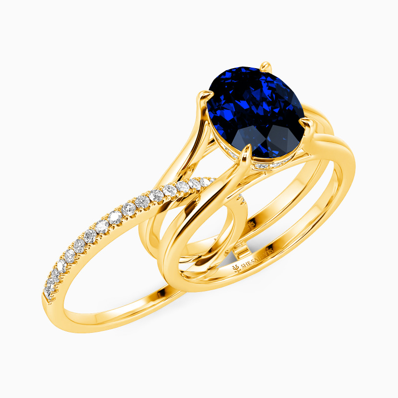 「永遠の幸せ」オーバルカット ブライダルセット 2.0ct