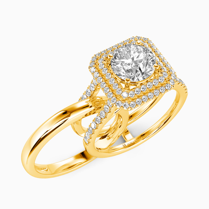 "Unwavering Love for you" Round Cut Bridal Set