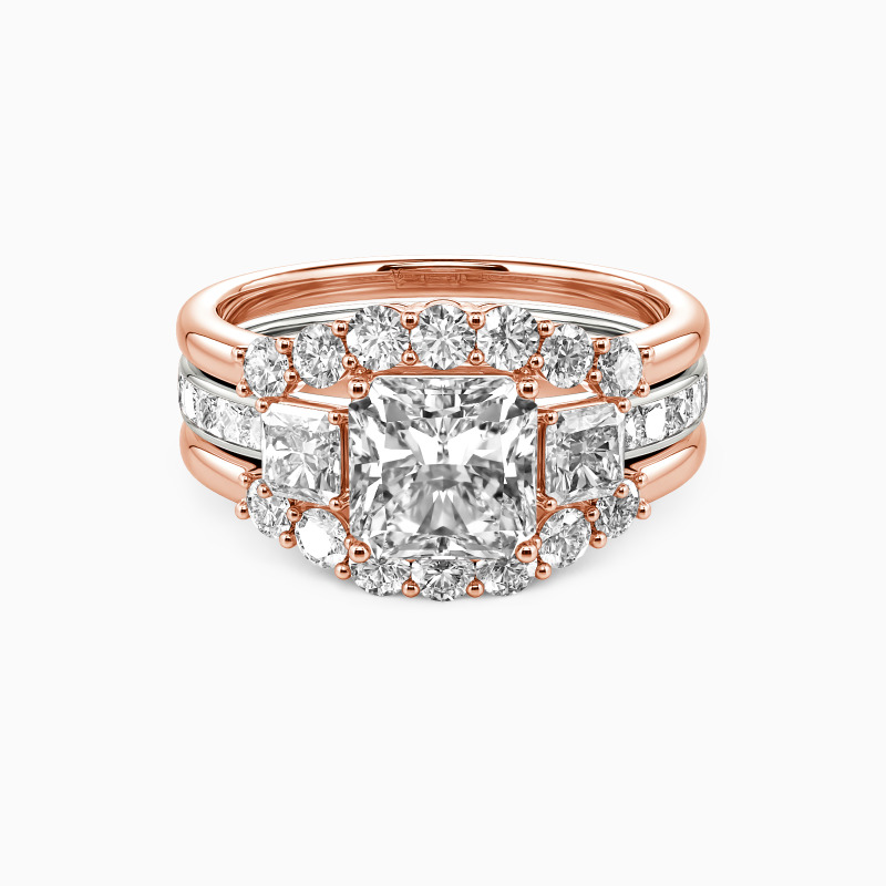 "You Are the Treasure in My Eyes" Radiant Cut Bridal Set