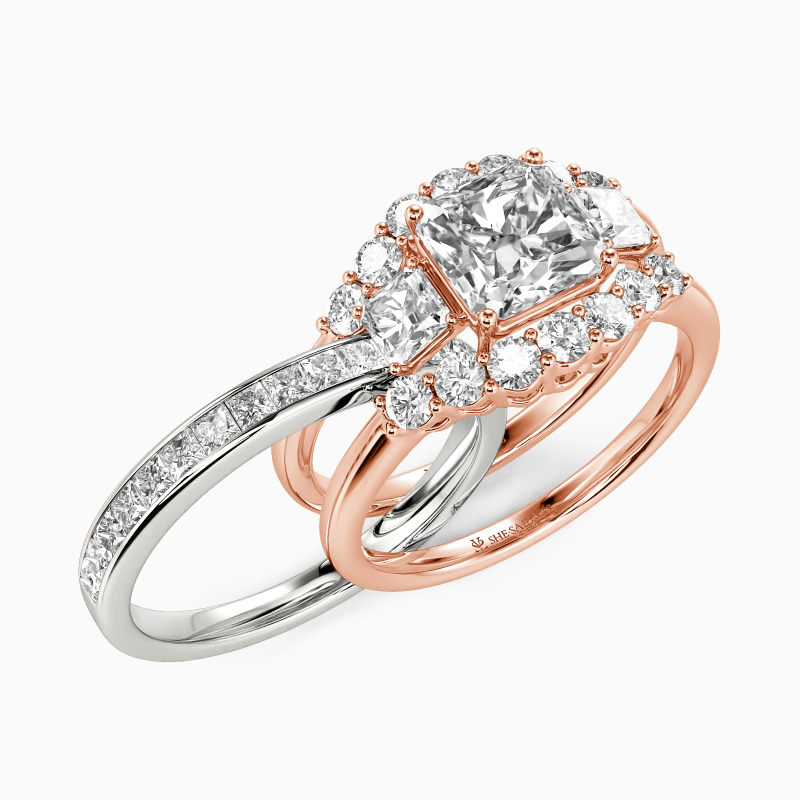 "You Are the Treasure in My Eyes" Radiant Cut Bridal Set