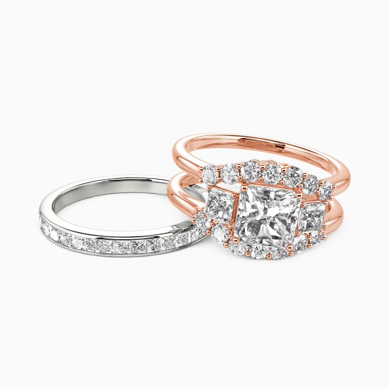 "You Are the Treasure in My Eyes" Radiant Cut Bridal Set