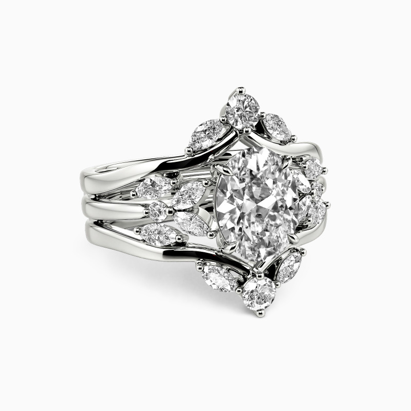 "Love Is All Around" Oval Cut Bridal Set