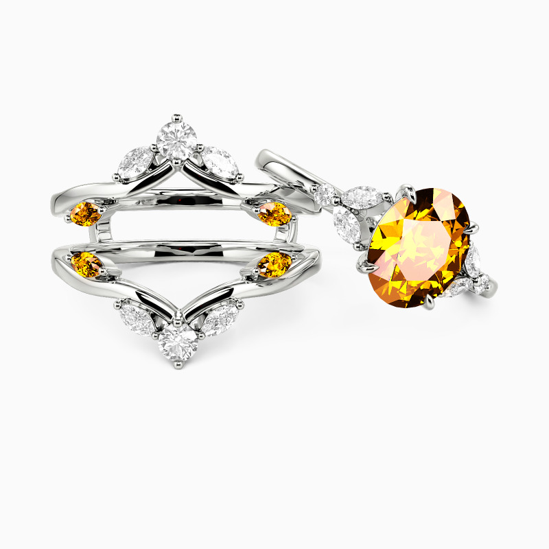 "Love Is All Around" Oval Cut Bridal Set