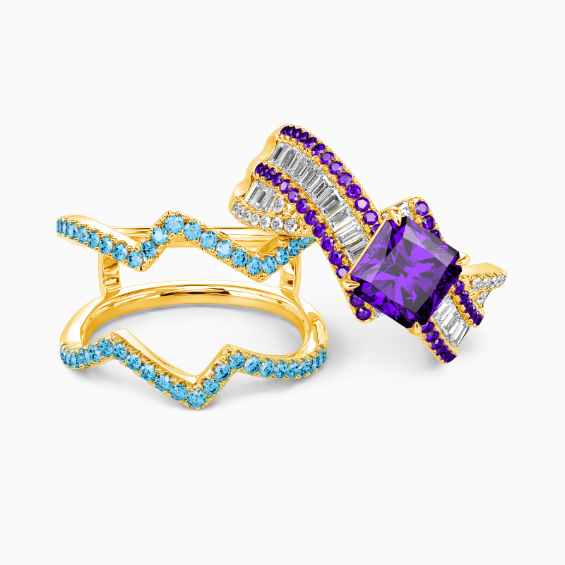 "Promise of Tomorrow" Radiant Cut Ring Set