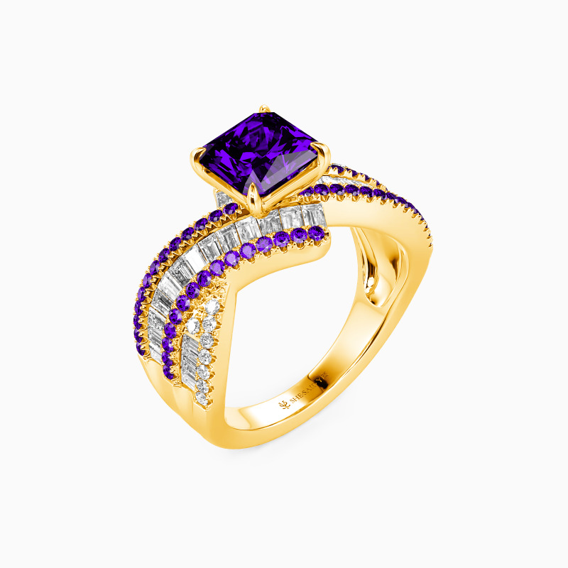 "Promise of Tomorrow" Radiant Cut Side Stone Engagement Ring