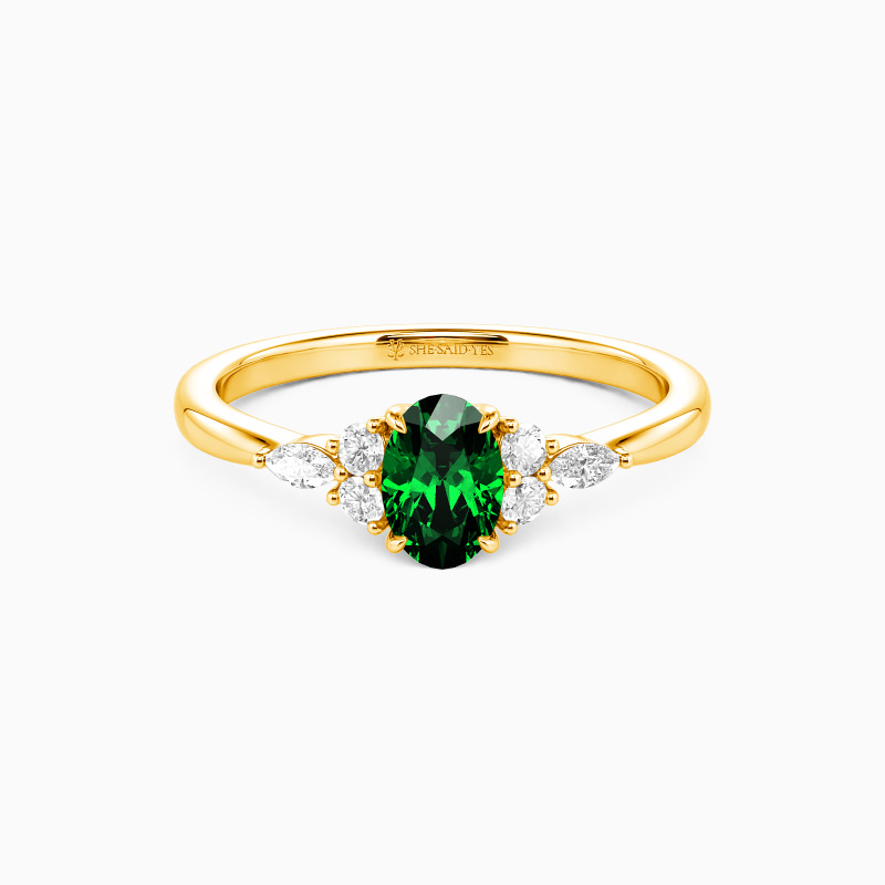 「心のやすらぎ」 婚約指輪 オーバル 0.5ct サイドストーン Pt950