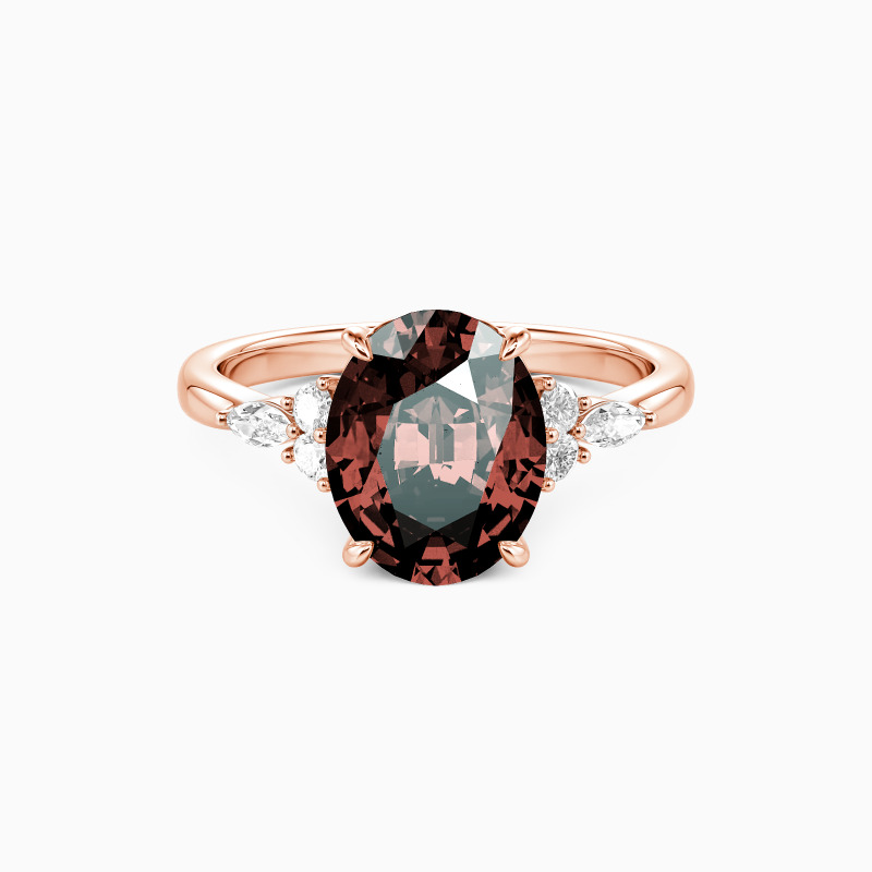 "All of Me" 2ct Oval Cut Cluster Side Stone Engagement Ring