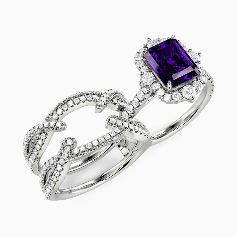 "Amazed by You" Radiant Cut Ring Set