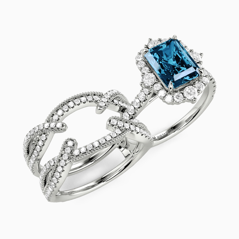 "Amazed by You" Radiant Cut Ring Set