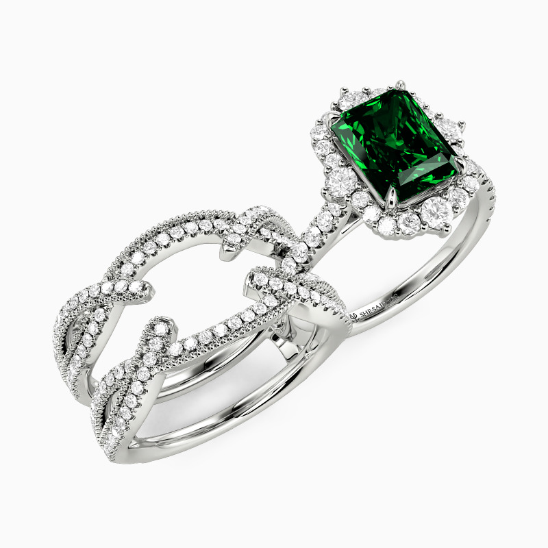 "Amazed by You" Radiant Cut Ring Set
