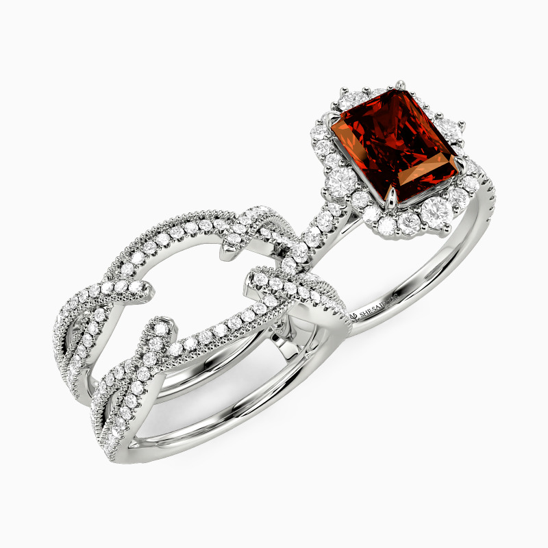 "Amazed by You" Radiant Cut Ring Set