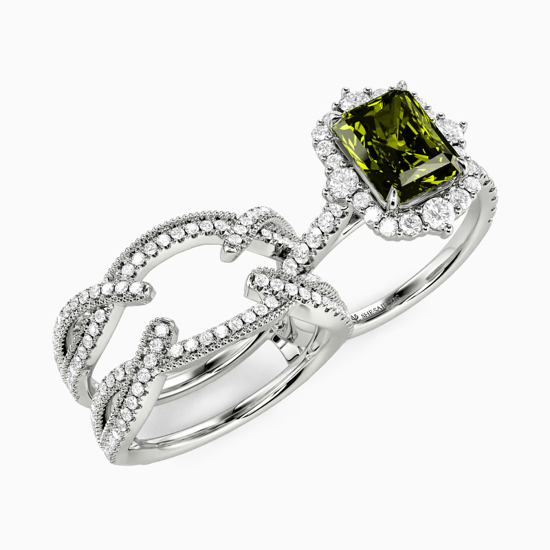 "Amazed by You" Radiant Cut Ring Set