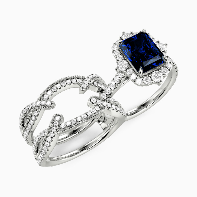 "Amazed by You" Radiant Cut Ring Set