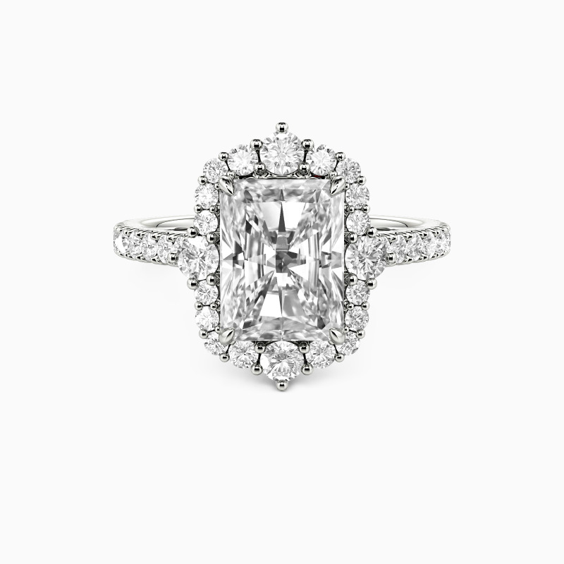 "Amazed by You" Radiant Cut Halo Engagement Ring