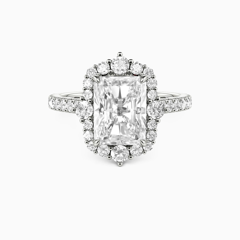 "Amazed by You" Radiant Cut Halo Engagement Ring